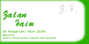 zalan haim business card